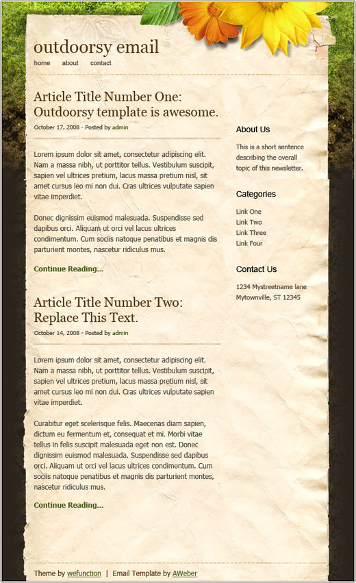 Autumn Newsletter Templates Free