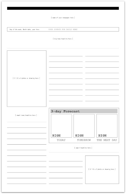 Blank Newspaper Template For Kids