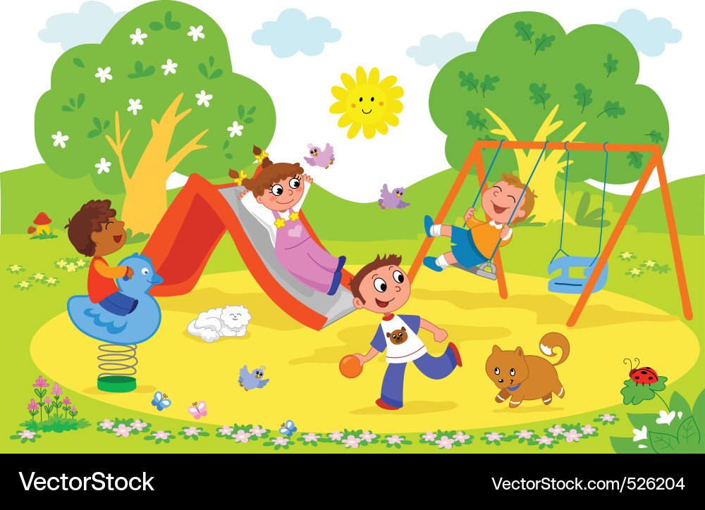 Cartoon Pictures Of Children Playing Outside