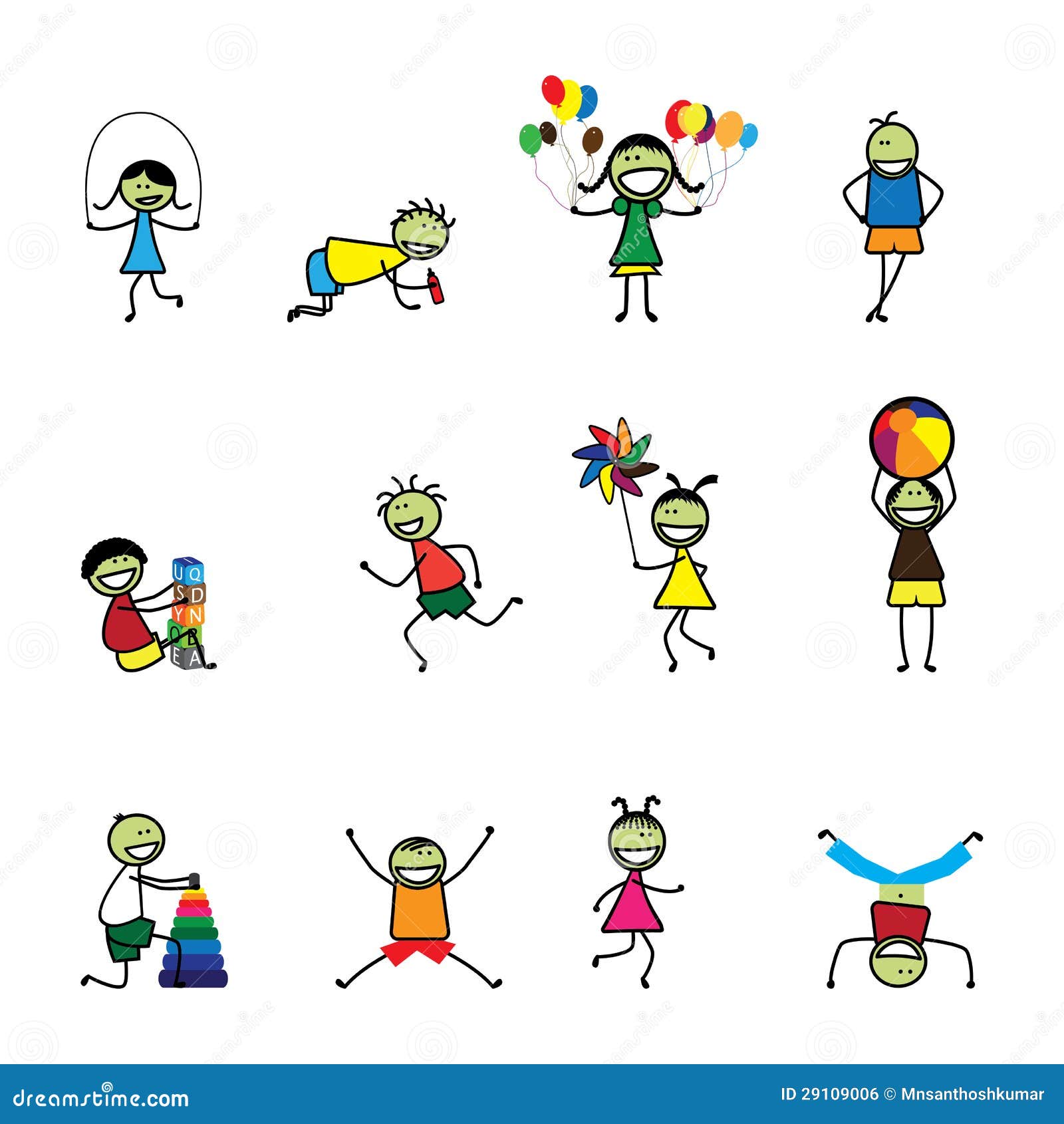 Children Playing At School Clip Art