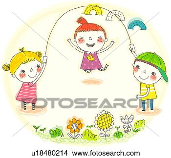 Children Playing In The Park Clipart