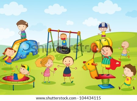 Children Playing Outside In The Park