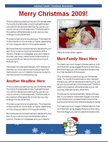 Christmas Newsletter Templates Free