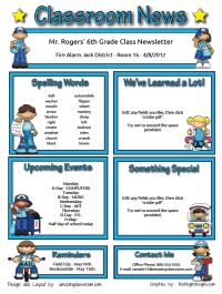 Classroom Newsletter Templates For Teachers Free