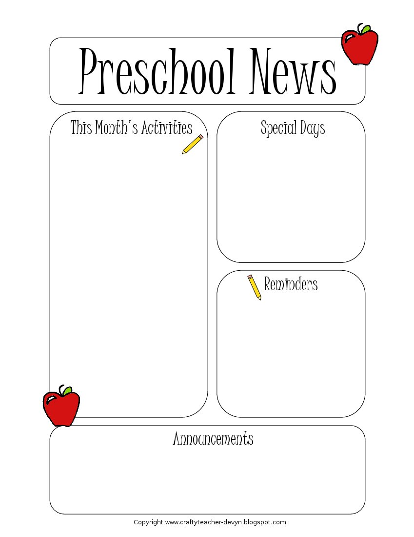 Classroom Newsletter Templates For Teachers Free