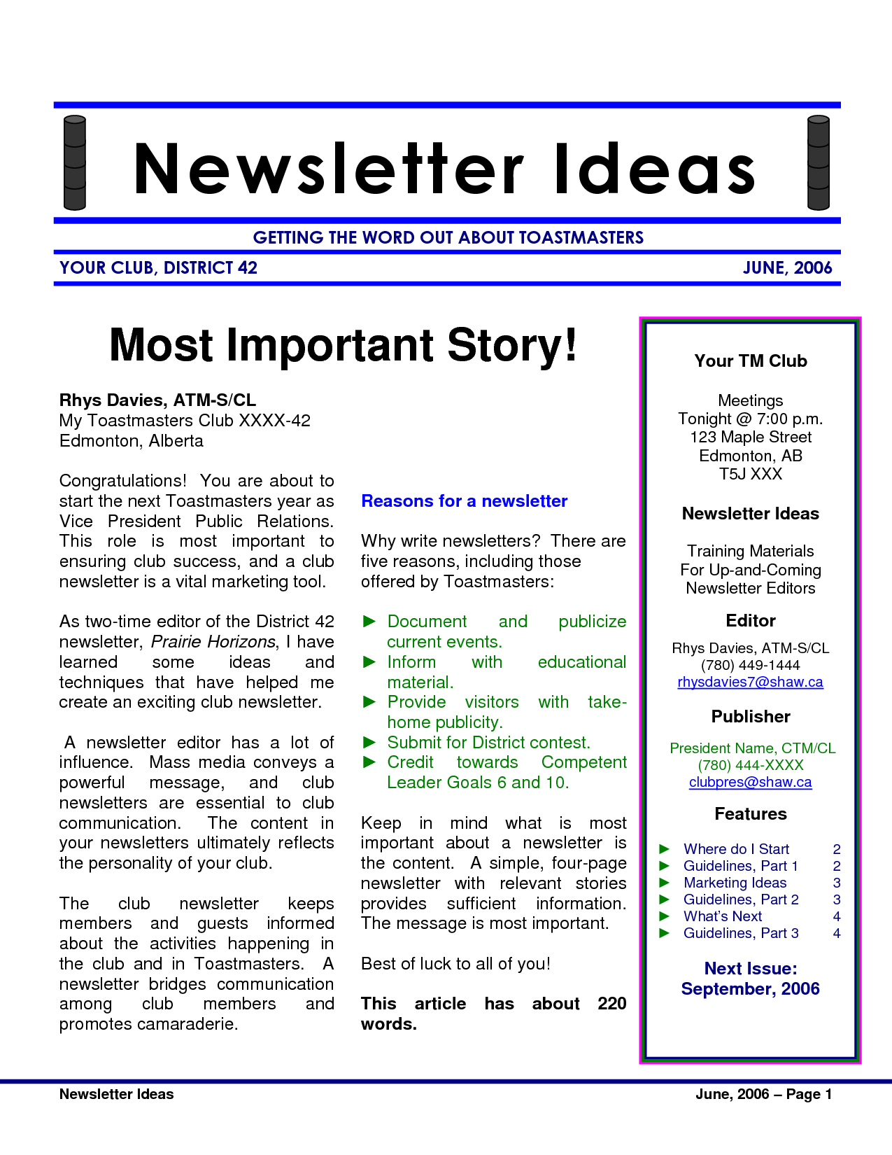 Corporate Newsletter Samples