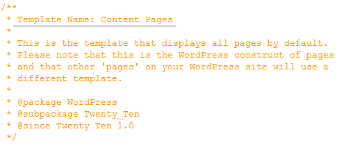 Default Wordpress Index.php File