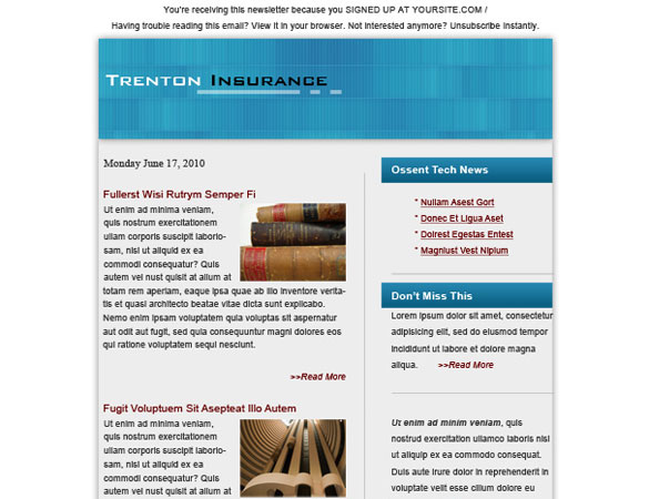 Email Newsletter Templates Psd