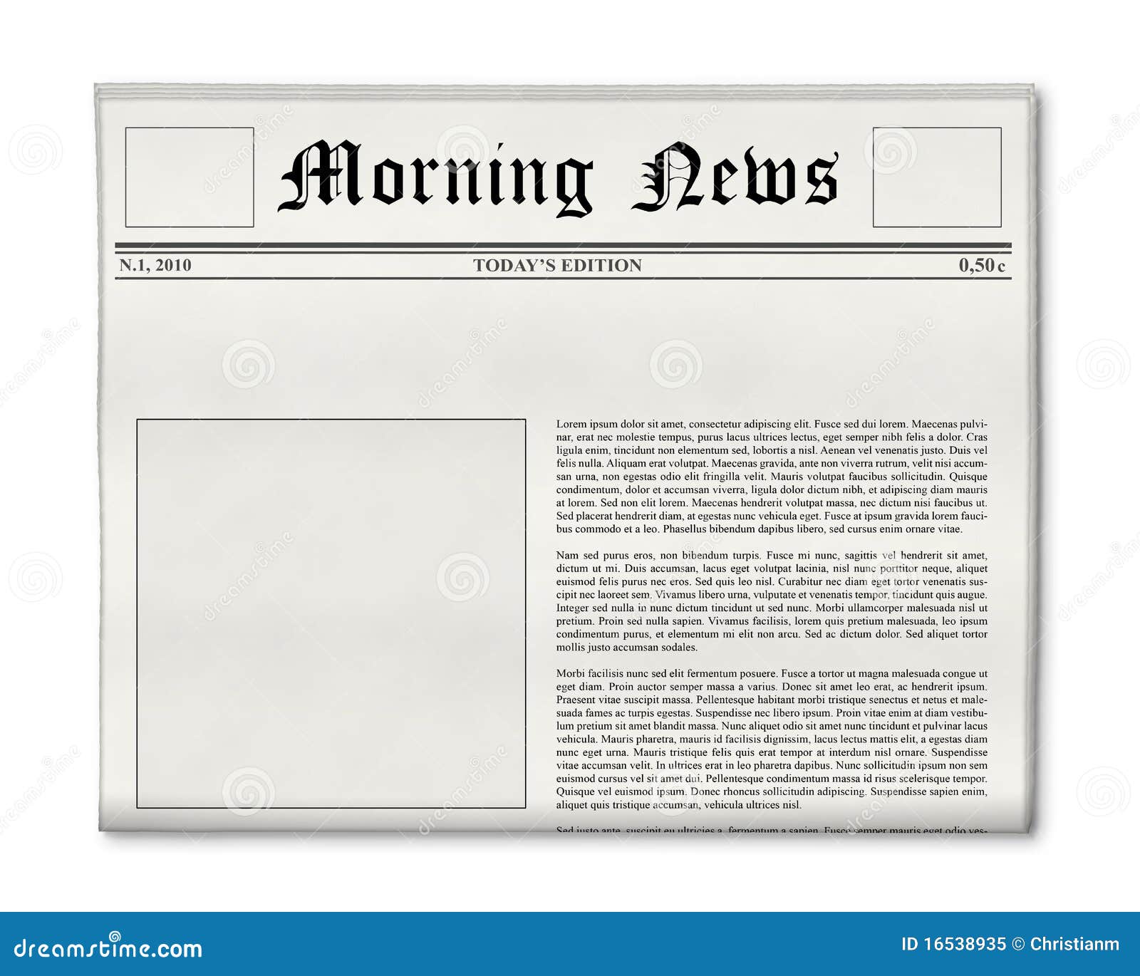 Free Newspaper Front Page Template