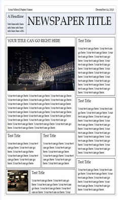 Front Page Newspaper Templates Free