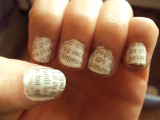 How To Do Newspaper Nails Youtube