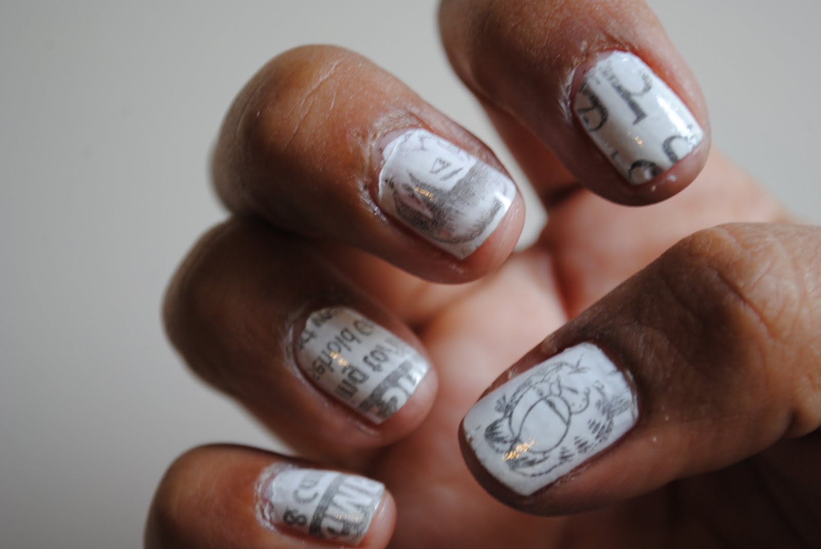 How To Do Newspaper Nails Youtube