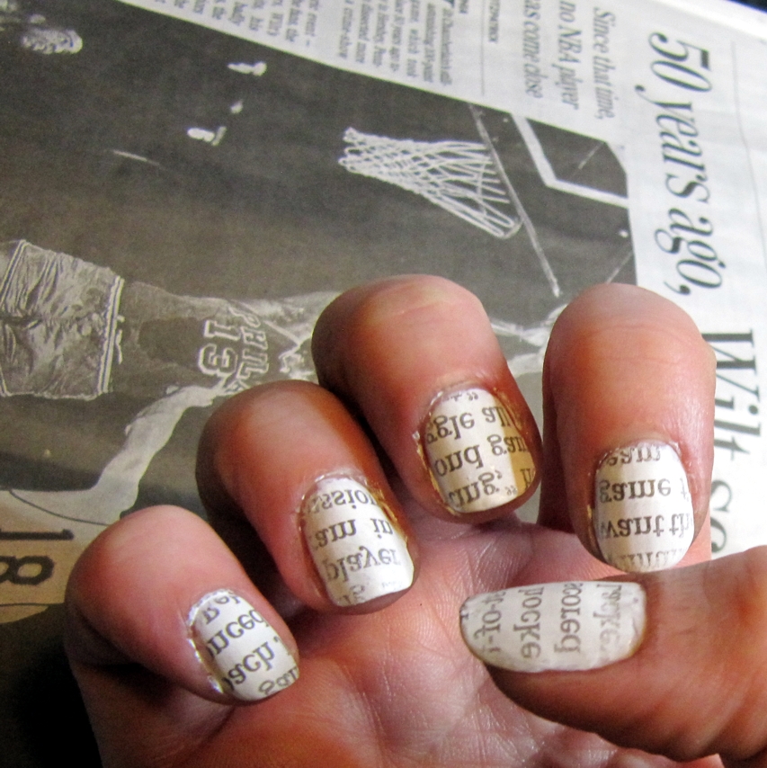 How To Do Newspaper Nails Youtube