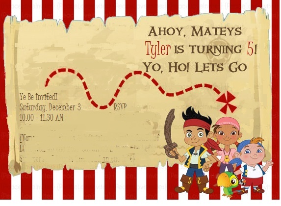 Jake And The Neverland Pirates Invitations Template