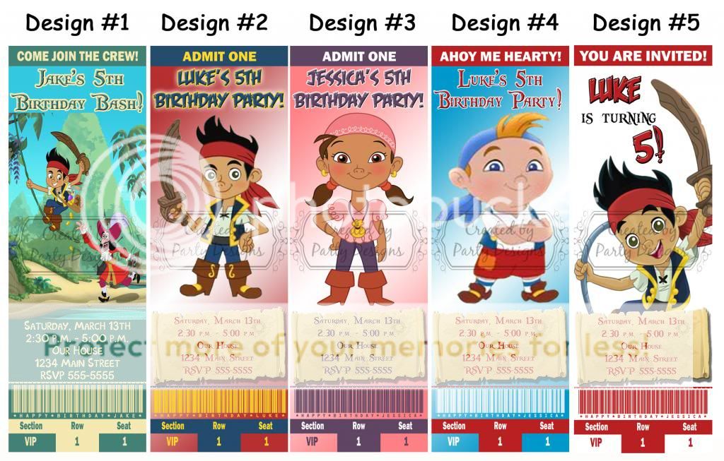 Jake And The Neverland Pirates Invitations Template