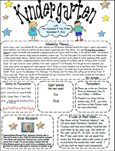 Newsletter Format For School