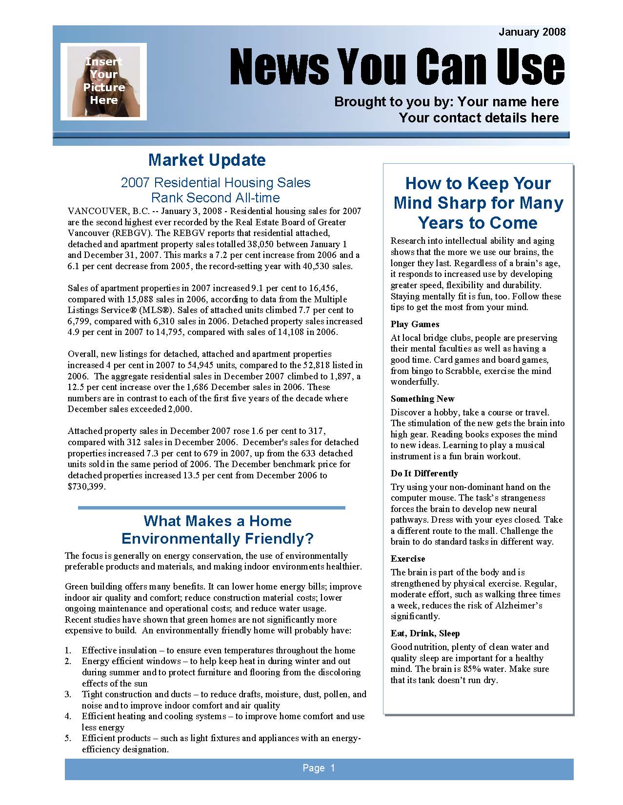 Newsletter Sample