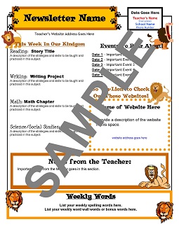 Newsletter Templates For Teachers