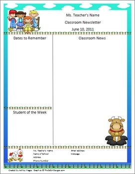 Newsletter Templates For Teachers Free