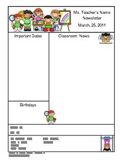 Newsletter Templates For Teachers To Parents