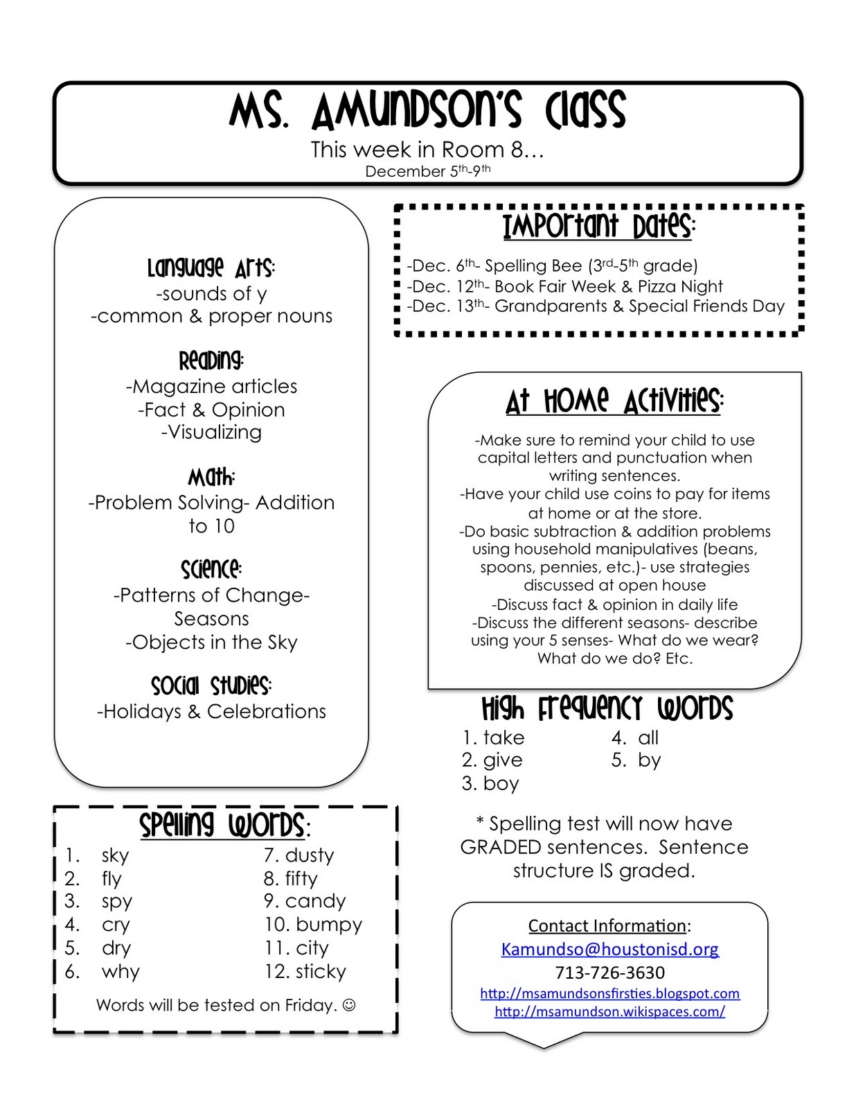 Newsletter Templates For Teachers To Parents