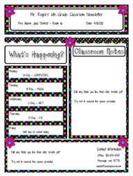 Newsletter Templates For Teachers To Parents