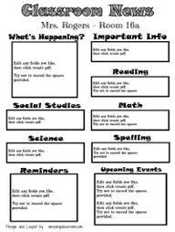 Newsletter Templates For Teachers To Parents