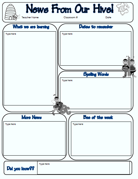 Newsletter Templates For Teachers Word