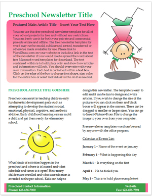 Newsletter Templates For Teachers Word