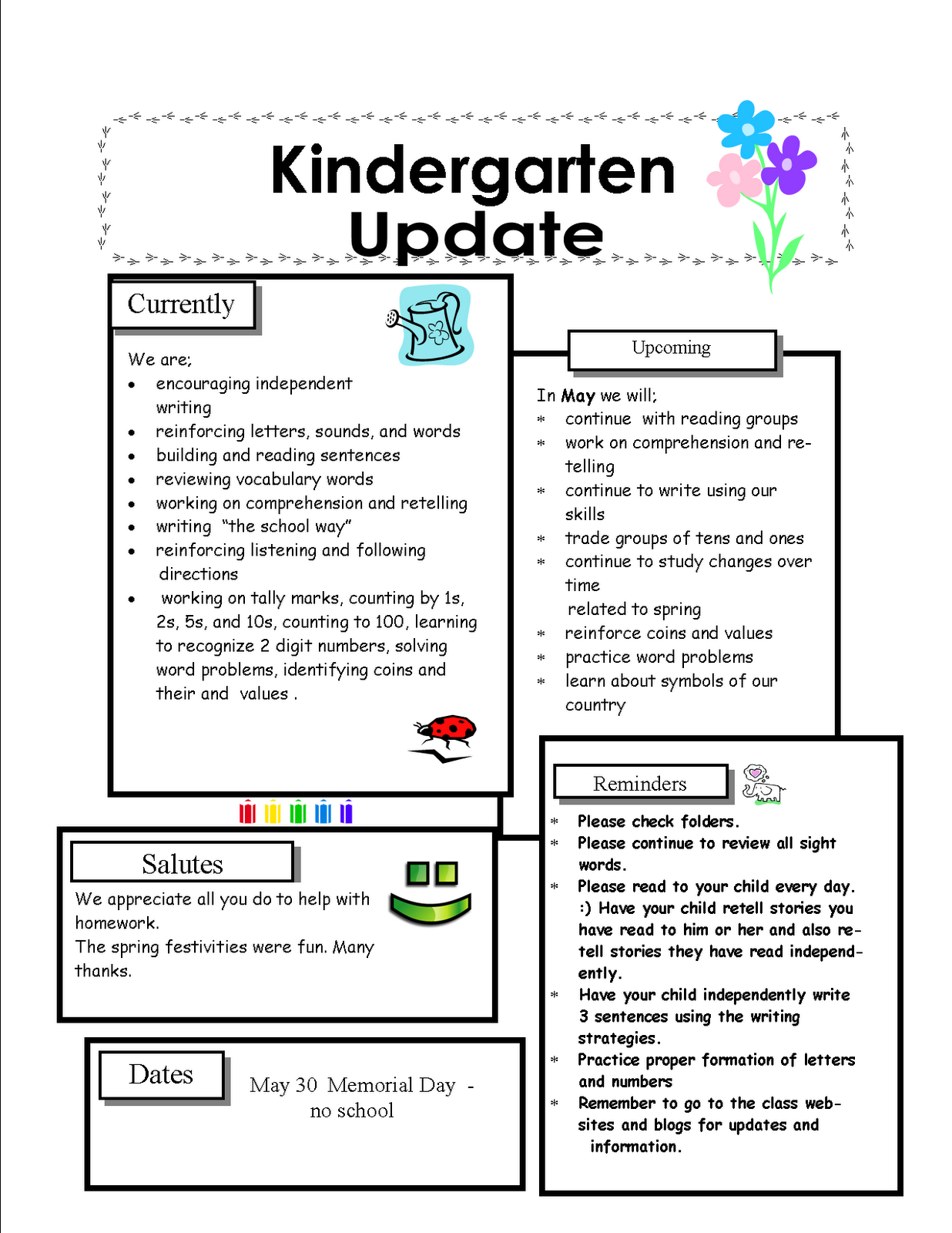 Newsletter Templates Free Kindergarten