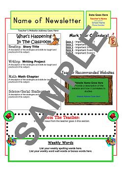 Newsletter Templates Free Kindergarten