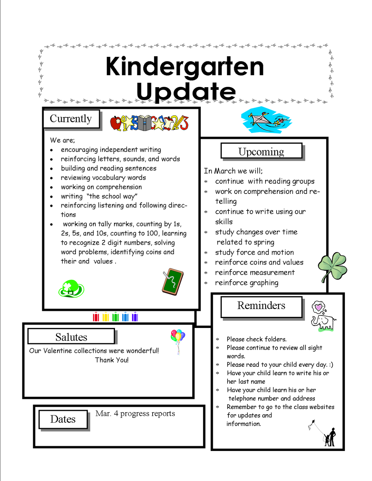 Newsletter Templates Free Kindergarten