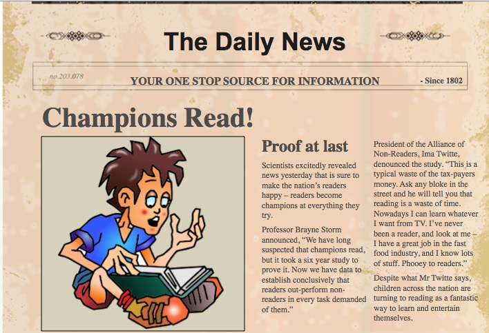 Newspaper Article Format Example