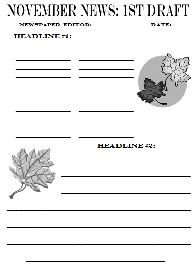 Newspaper Article Format Worksheets