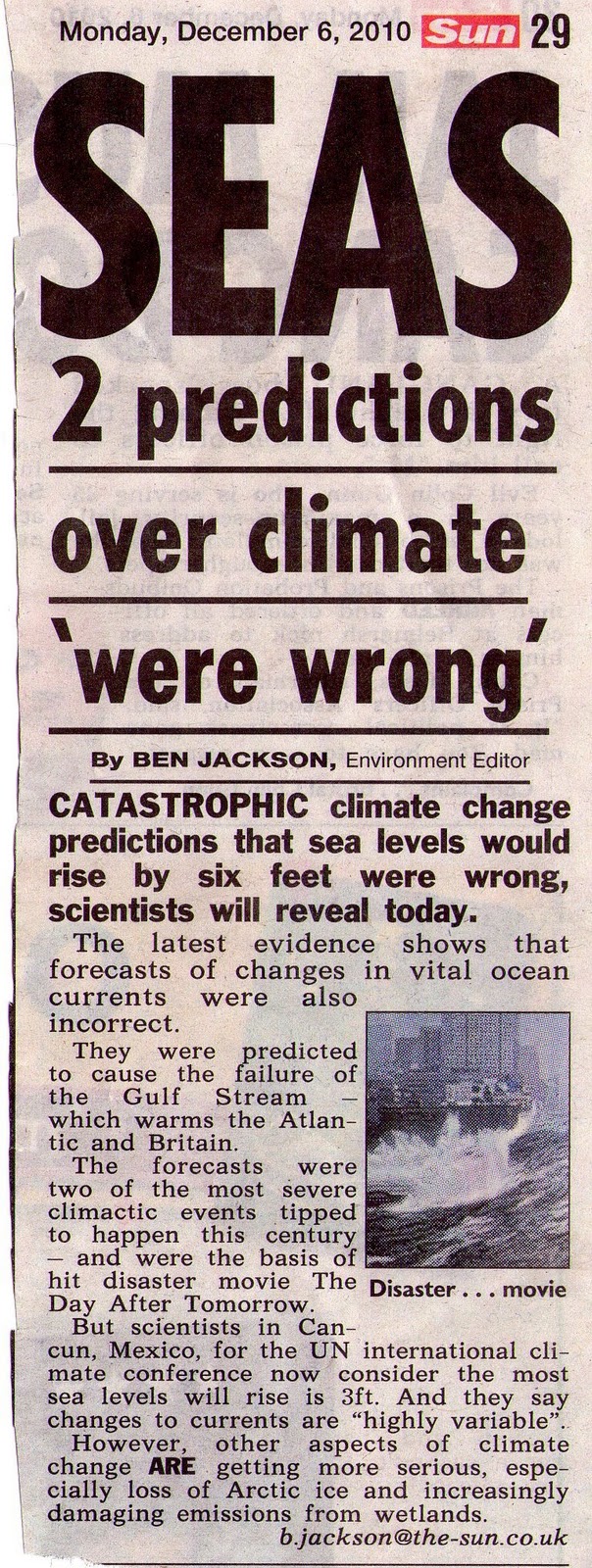 Newspaper Articles On Global Warming