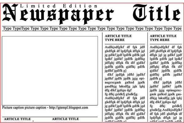 Newspaper Front Page Layout Template