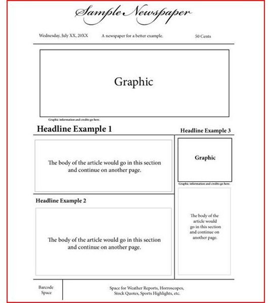 Newspaper Front Page Template Blank