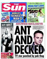 Newspaper Front Page The Sun