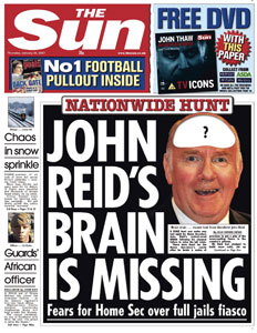 Newspaper Front Page The Sun