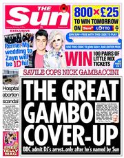 Newspaper Front Page The Sun