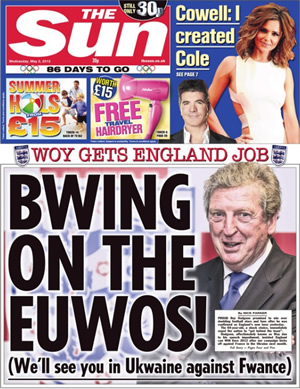 Newspaper Front Pages The Sun