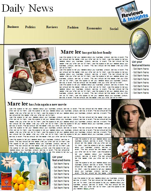 Newspaper Layout Template Free