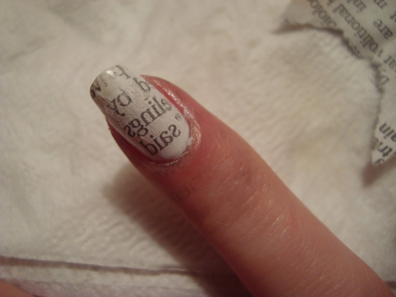 Newspaper Nails With Nail Polish Remover