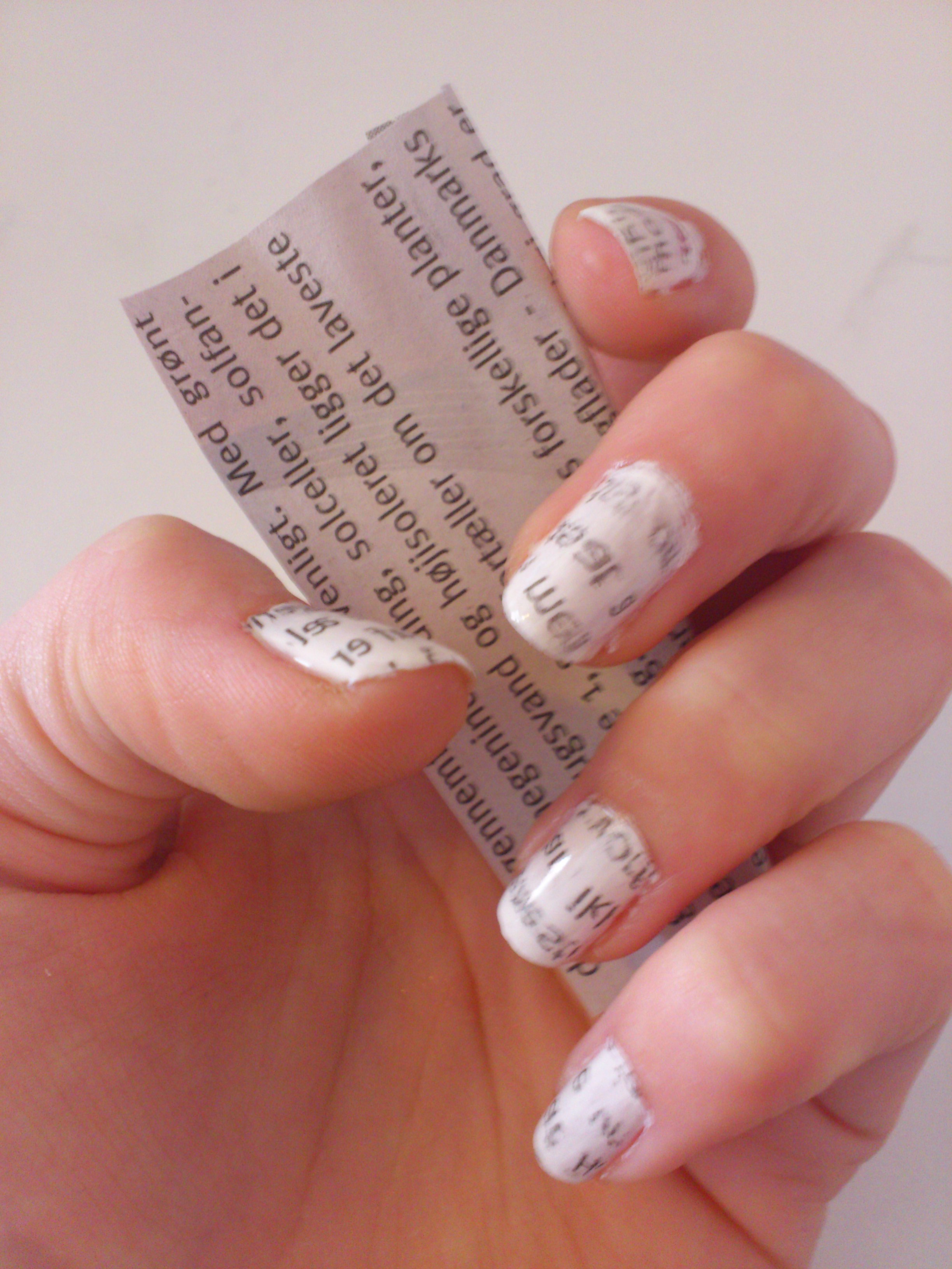 Newspaper Nails With Nail Polish Remover