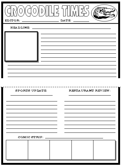 Newspaper Template For Kids Printable