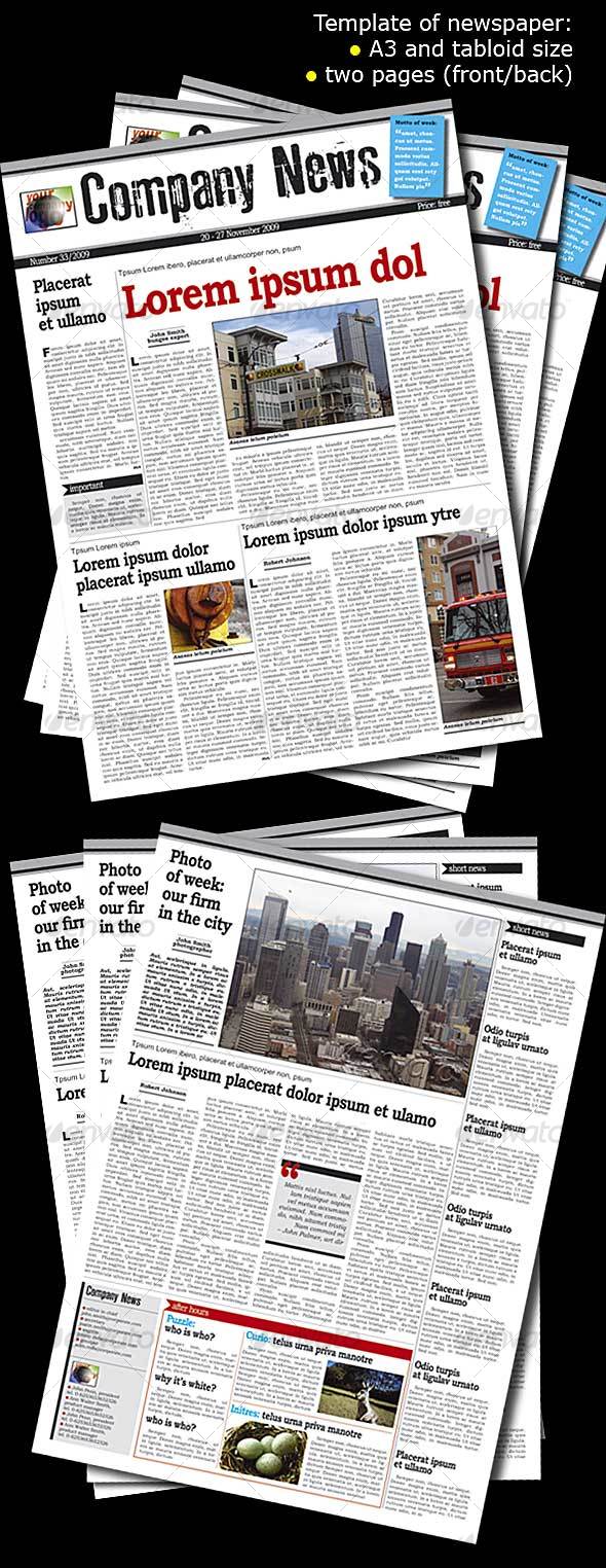 Newspaper Template Free No Download