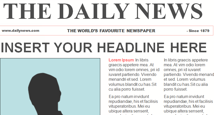 Newspaper Template Free Printable