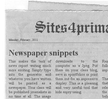 Newspaper Template Ks1