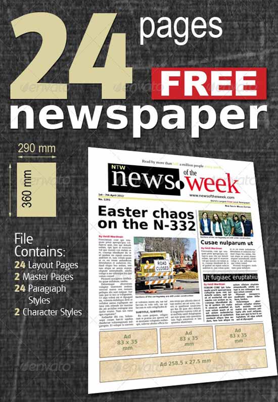 Newspaper Template Photoshop Free