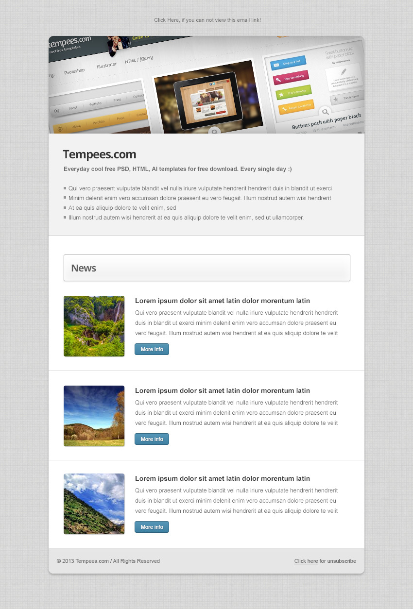 Psd Newsletter Templates Free Download